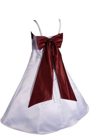 Robe de cortège enfant manche nulle bandouliere spaghetti avec nœud a-ligne - Photo 3