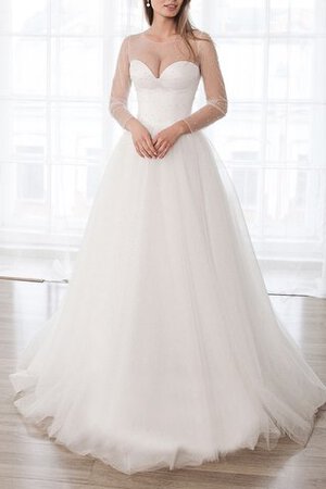 Robe de mariée longueru au niveau de sol glamour textile en tulle charmeuse naturel - Photo 1