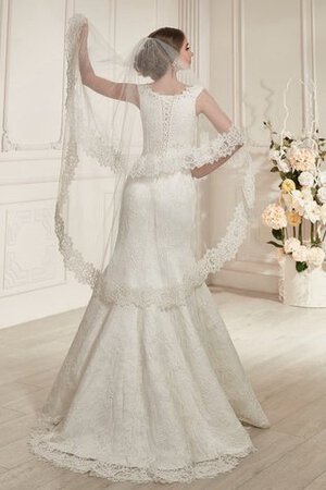 Robe de mariée v encolure avec perle manche nulle de sirène cordon - Photo 3