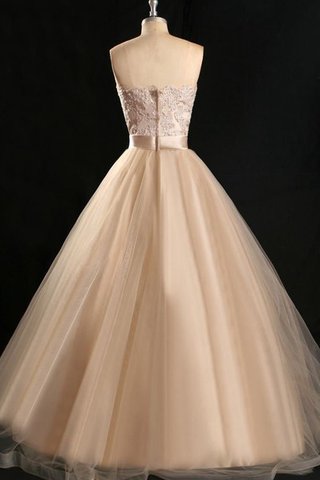 Robe de bal distinguee col en forme de cœur en tulle avec décoration dentelle jusqu'au sol - Photo 2