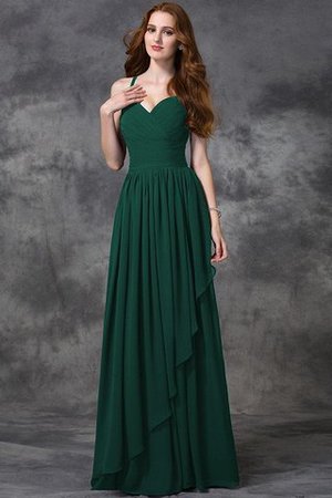 Reißverschluss Normale Taille Bodenlanges Brautjungfernkleid mit Rüschen aus Chiffon - Bild 9