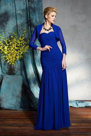 Plissiertes Ärmelloses Bodenlanges Brautmutterkleid aus Chiffon mit Drapierung - Bild 1