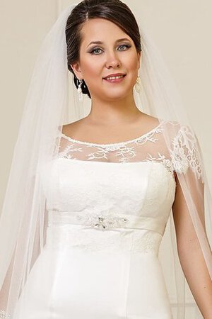 Vestido de Novia de Manga tapada de Abalorio de Escote redondo de Manga corta de Cordón - Foto 2