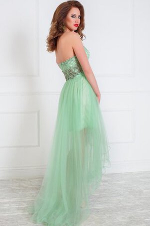 Robe de bal a-ligne col en forme de cœur avec perle textile en tulle avec sans manches - Photo 2