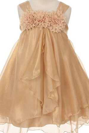 Robe de cortège enfant avec fleurs en tulle ligne a ouverture frontale en taffetas - Photo 1