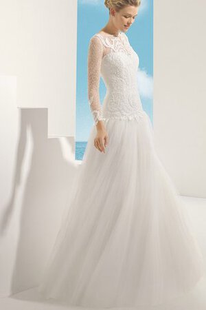 Robe de mariée chic elégant sexy avec manche longue de col bateau - Photo 1