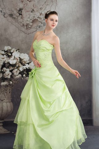 Robe de quinceanera pailleté ornée de mode de bal col en forme de cœur avec fleurs - Photo 2