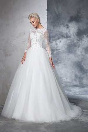 Robe de mariée luxueux longue avec décoration dentelle avec zip de mode de bal - Photo 4