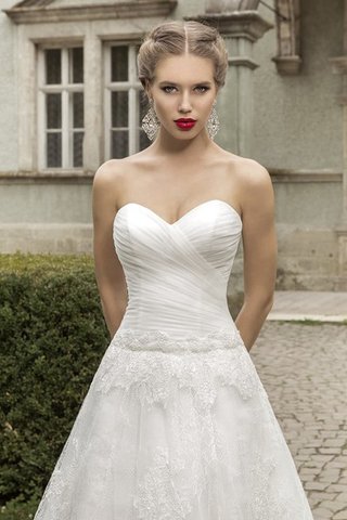 Robe de mariée naturel col en forme de cœur appliques cordon avec sans manches - Photo 2