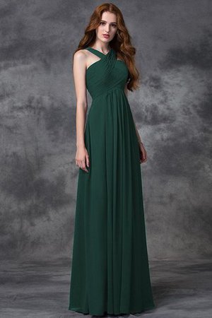 Robe demoiselle d'honneur longue avec zip ruché avec sans manches avec chiffon - Photo 9