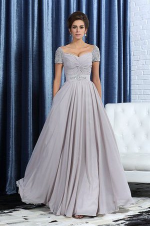 Robe mère de mariée longue ligne a col en forme de cœur avec zip avec chiffon - Photo 1