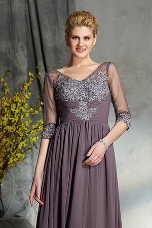 Chiffon Ärmelloses Halbe Ärmeln V-Ausschnitt Normale Taille Brautmutterkleid - Bild 6