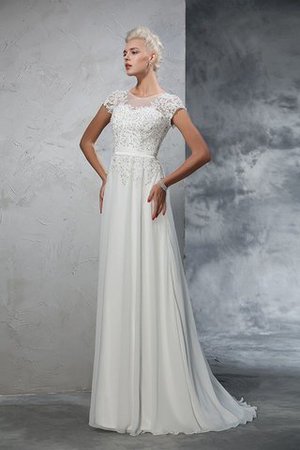 Abito da Sposa A-Line Lungo Classico con Applique Lusso - Foto 5