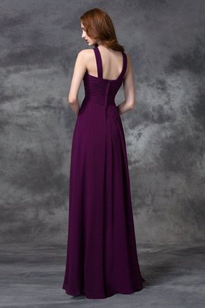 Robe demoiselle d'honneur longue avec zip ruché avec sans manches avec chiffon - Photo 30