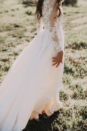 Abito da Sposa con Applique originale Lungo A Terra in Chiffon stravagante - Foto 5