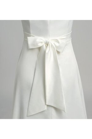 A-Line kurze Ärmeln Satin bodenlanges stilvolles Brautkleid mit Perlen - Bild 10