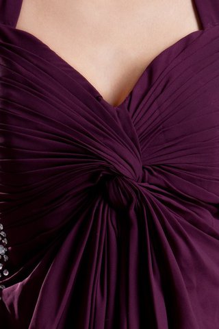 A-Linie V-Ausschnitt Perlenbesetztes Ärmelloses langes Abendkleid - Bild 2