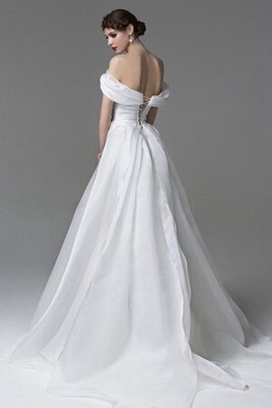 Robe de mariée sexy a-ligne jusqu'au sol ruché de traîne courte - Photo 2