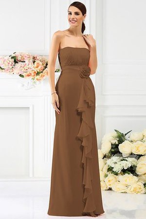 Robe demoiselle d'honneur longue manche nulle avec chiffon avec zip de fourreau - Photo 4