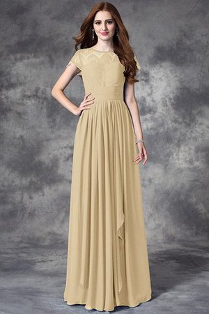 Robe demoiselle d'honneur naturel longue a-ligne avec chiffon de princesse - Photo 6