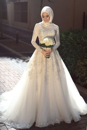 Vestido de Novia de Manga larga de Joya de Apliques de Maravilloso - Foto 1