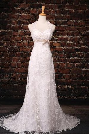 Vestido de Novia en Satén y Lentejuelas de Encaje Adorno de Abalorio de Natural - Foto 1