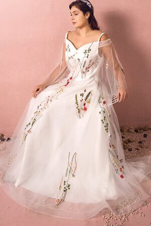 Abito da sposa cuore allacciato affascinante con applique a-line pudica - Foto 5