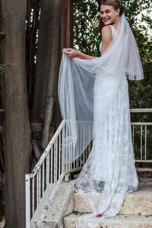 Abito da Sposa A-Line Cuore in pizzo Semplice con Applique in Pizzo - Foto 5