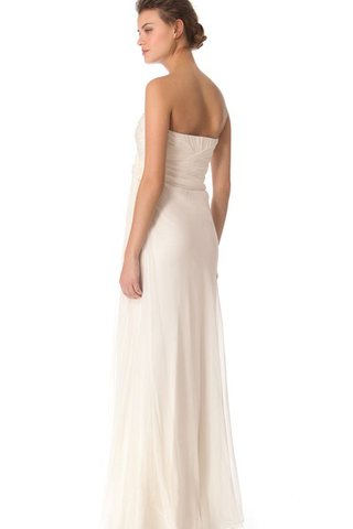 Abito da Sposa Semplice Naturale Lungo in Chiffon Tubino con Festone - Foto 2