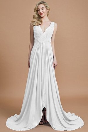 Abito da Damigella Naturale in Chiffon A-Line Principessa Spazzola Treno - Foto 34