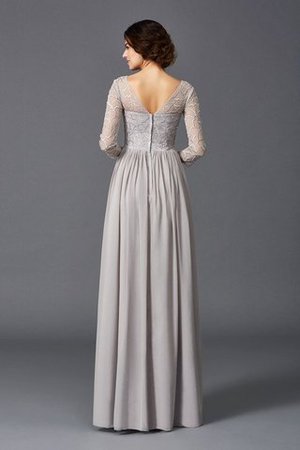 Robe mère de mariée longue naturel en 3/4 manche de princesse ligne a - Photo 2