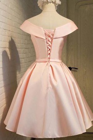 Normale Taille Ärmelloses Satin Ballkleid mit Schleife mit Gürtel - Bild 2