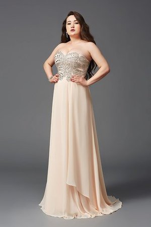 Robe de bal sexy en grandes tailles avec chiffon de traîne courte a-ligne - Photo 3