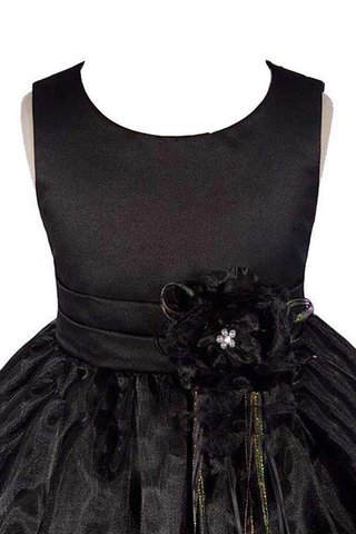 Abito da Cerimonia Bambini Cerniera in Taffeta con Fiocco alta vita A-Line con Fiore - Foto 2