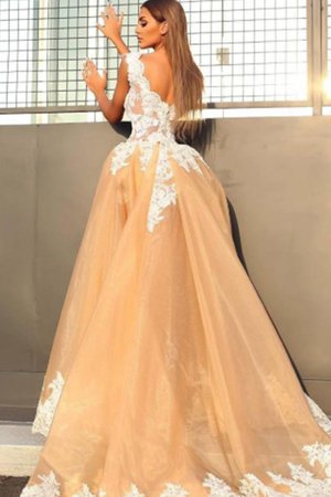 Robe de bal voyant de princesse v encolure en organza naturel - Photo 2