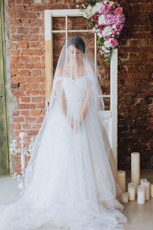 Abito da Sposa Fuori dalla spalla Romantico Cuore stravagante A-Line Cerniera - Foto 1