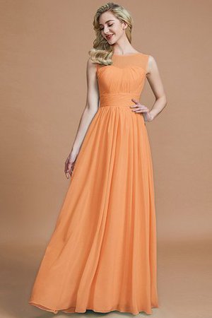 Robe demoiselle d'honneur naturel avec sans manches ligne a en chiffon de princesse - Photo 25