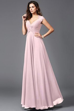 Robe demoiselle d'honneur longue de col en v avec chiffon ligne a de princesse - Photo 21