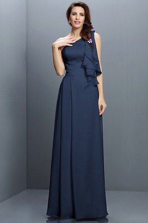 One Schulter A-Line Anständiges Brautjungfernkleid aus Chiffon mit Empire Taille - Bild 10