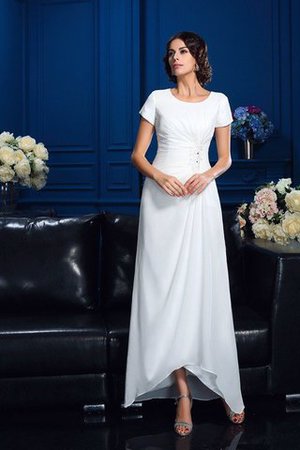 Robe mère de mariée naturel haut bas de princesse asymétrique a-ligne - Photo 1