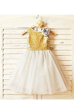 Robe de cortège enfant naturel ligne a fermeutre eclair col u profond manche nulle - Photo 2