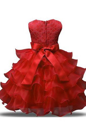 Abito da Cerimonia Bambini con Increspature A Terra Tondo Senza Maniche Ball Gown - Foto 2