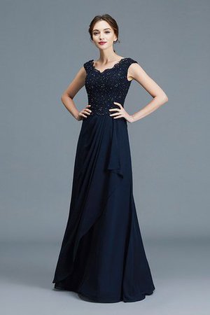 A-Line Normale Taille Ärmelloses Chiffon Brautmutterkleid mit Rüschen - Bild 5