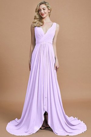 Abito da Damigella Naturale in Chiffon A-Line Principessa Spazzola Treno - Foto 24