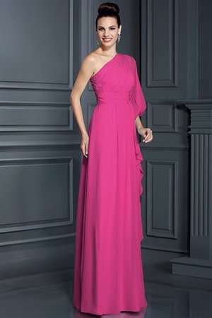 Robe demoiselle d'honneur longue en chiffon jusqu'au sol gaine en 3/4 manche - Photo 10