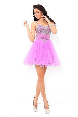 Robe de cocktail solennelle courte pailleté de princesse avec sans manches - Photo 5