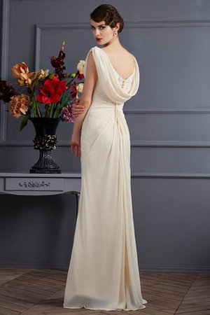 Robe de bal naturel jusqu'au sol en forme manche nulle avec perle - Photo 2