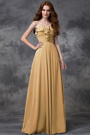 Robe demoiselle d'honneur naturel longue a-ligne de col en cœur avec chiffon - Photo 6