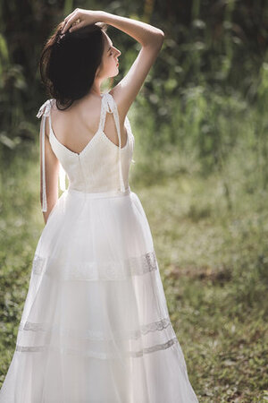 Vestido de Novia en Tul y Estire Satin de Hasta el suelo de Emocionante - Foto 5