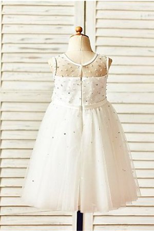 Robe de cortège enfant naturel col u profond de princesse ligne a textile en tulle - Photo 3